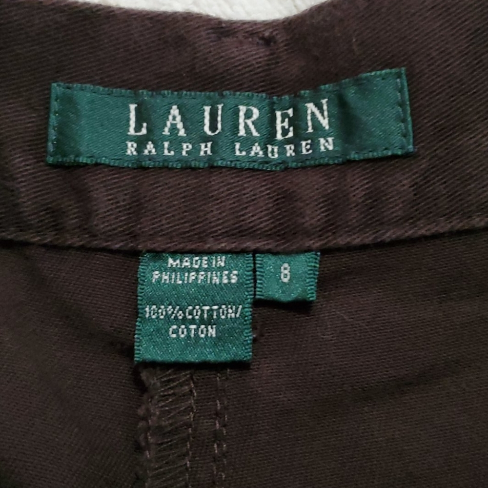 LAUREN Ralph Lauren Dark BROWN Shorts siz 8 - Picture 3 of 3